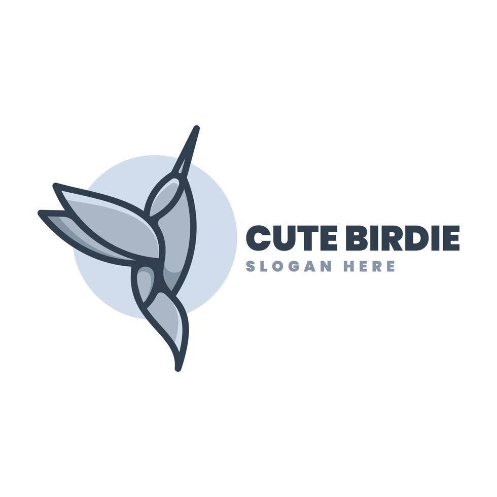 logo schattig vogeltje eenvoudige mascotte stijl vector