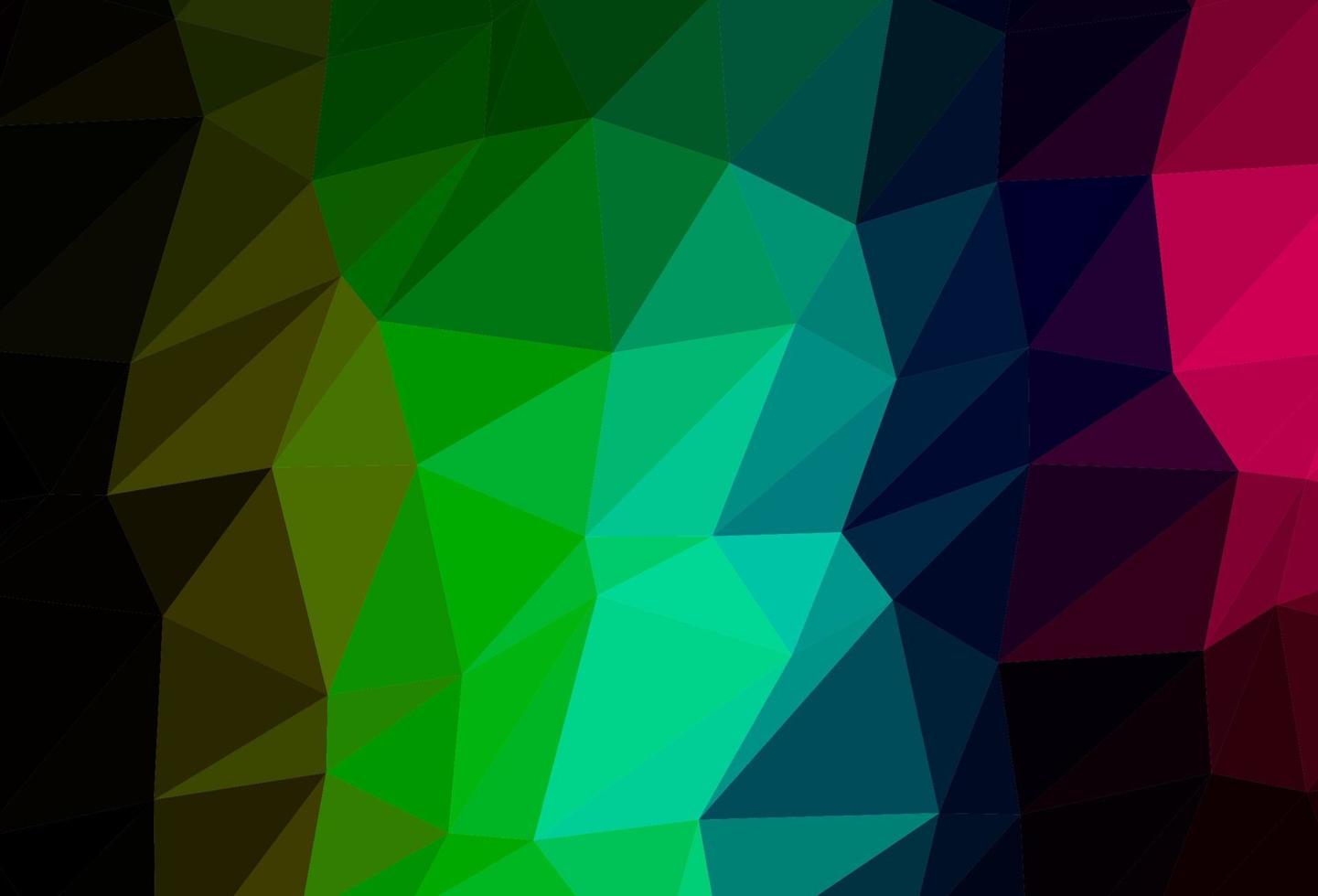 donkere veelkleurige, regenboog vector wazig driehoek sjabloon.