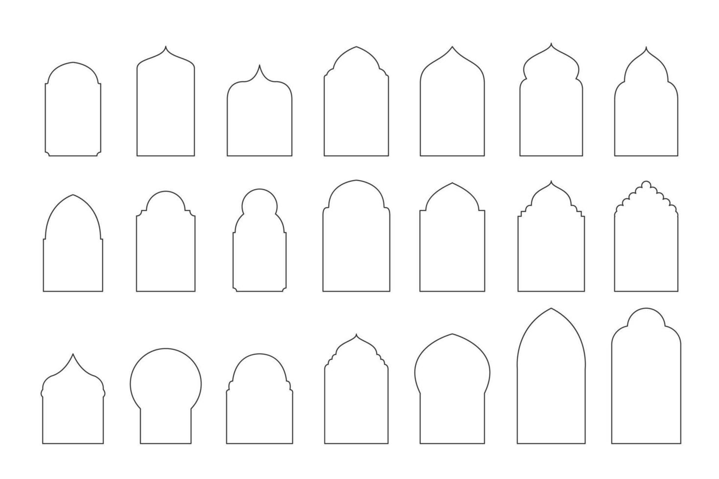 islamitische arabische boog raam en deur geometrische lasersnijden sjabloon. traditioneel ontwerp en cultuur. vector