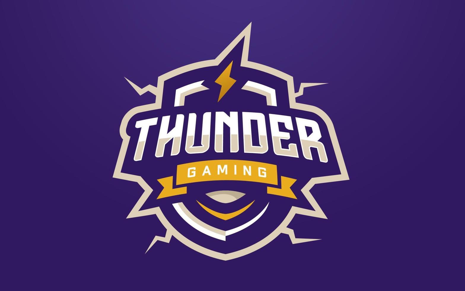 Thunder esports-logosjabloon voor gamingteam of toernooi vector