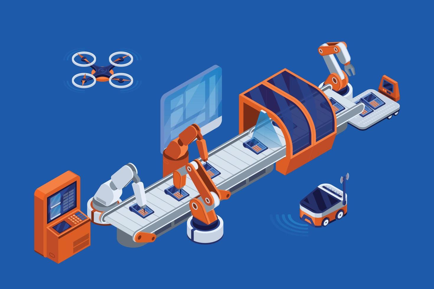 slimme industrie technologie isometrisch concept vector