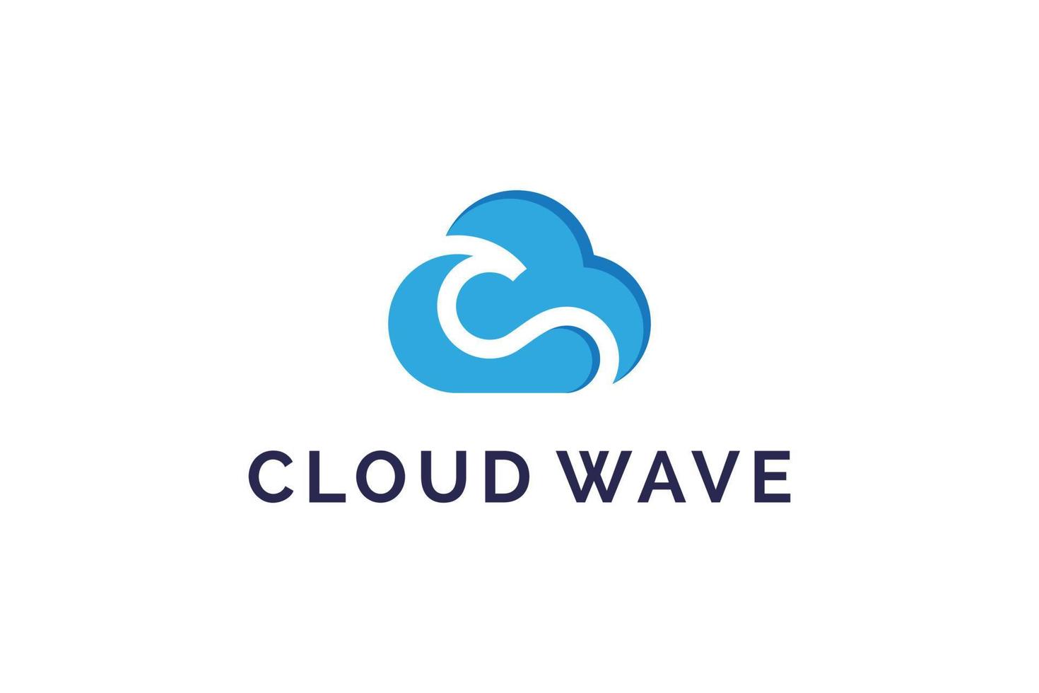 wolken en golven logo ontwerp vector