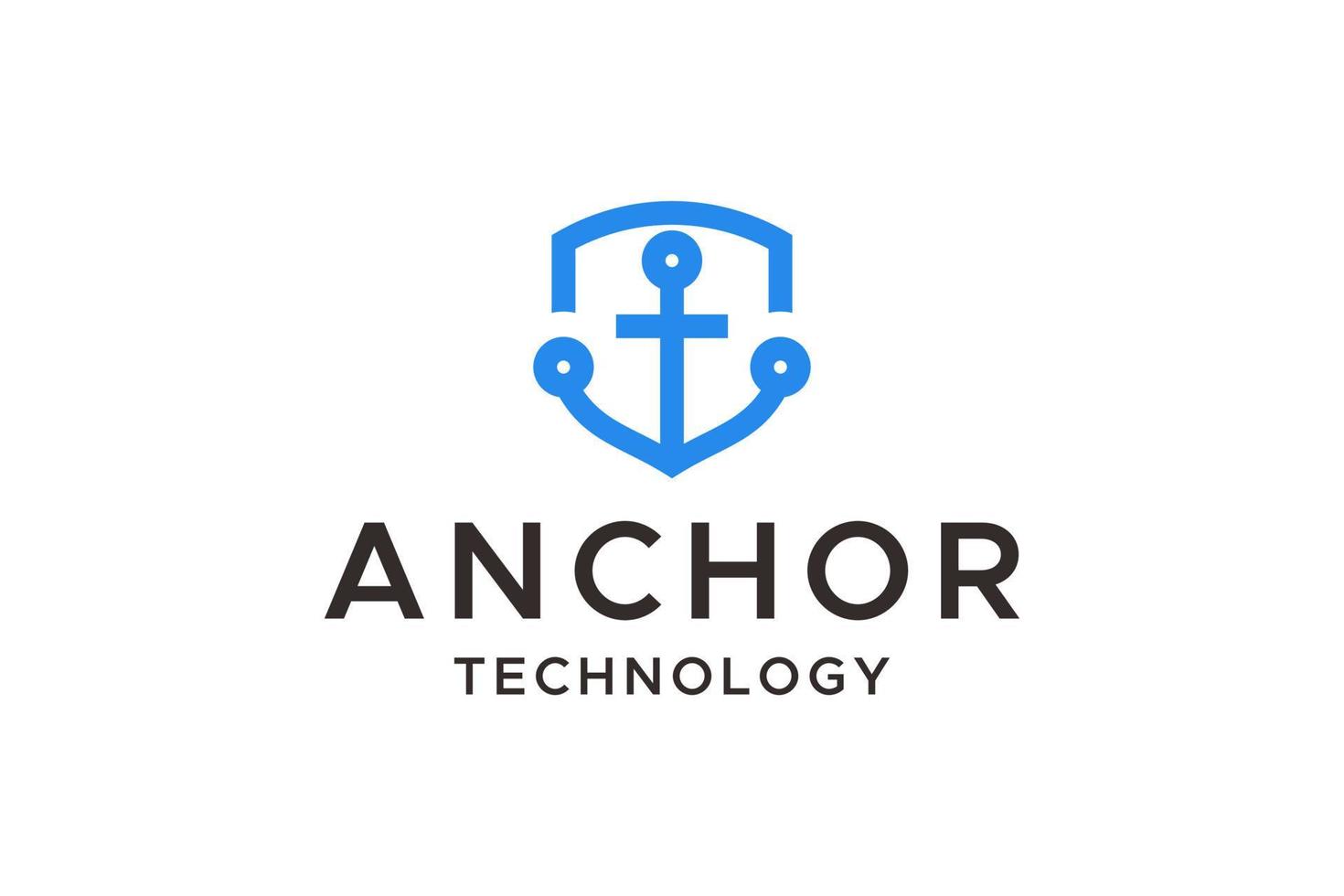 logo voor ankerbeveiligingstechnologie vector