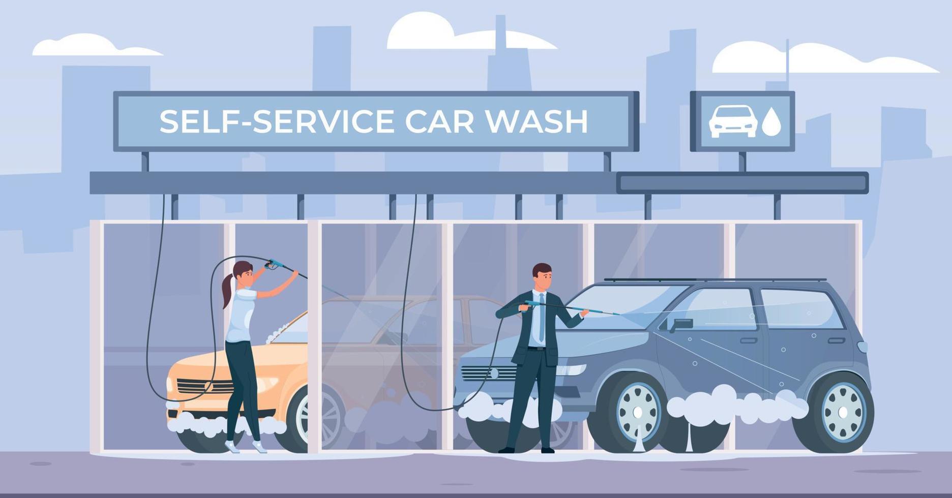 samenstelling eigen auto wassen vector