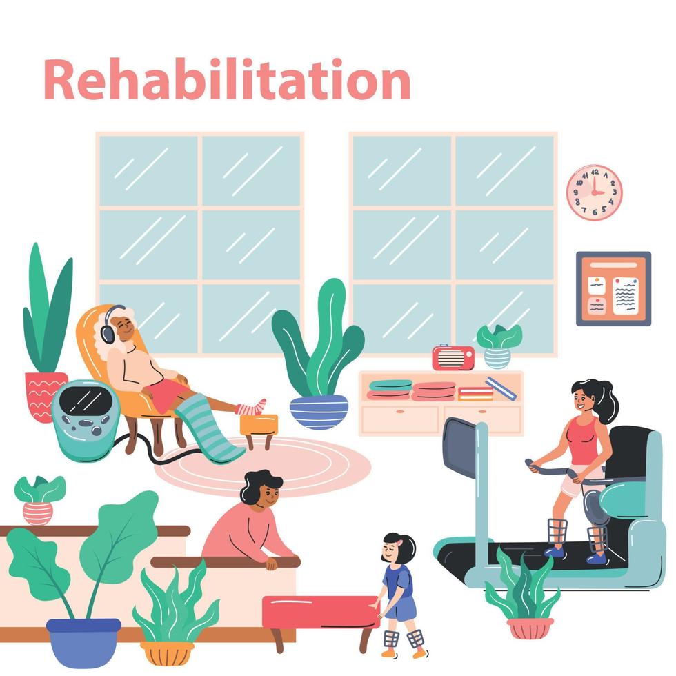 fysiotherapie en revalidatie concept vector