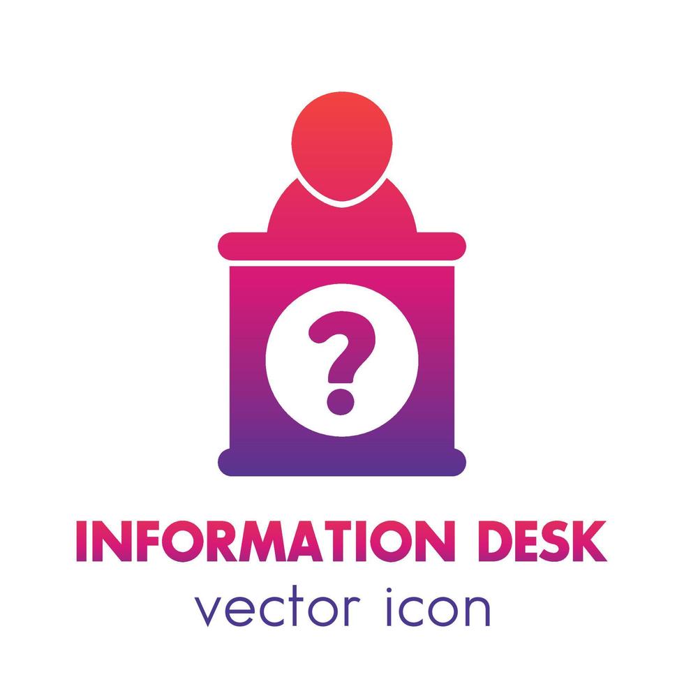informatiebalie icoon, info ondersteuning teken op wit vector