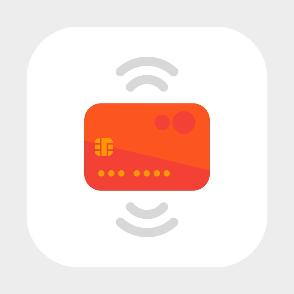 contactloos creditcardpictogram, vlakke stijl vector