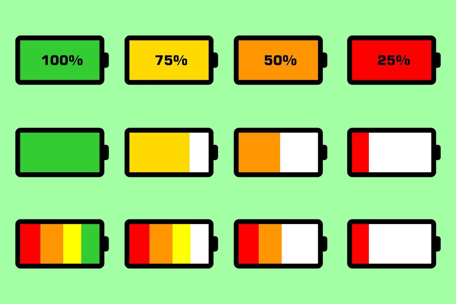 pictogram batterijpercentage vector