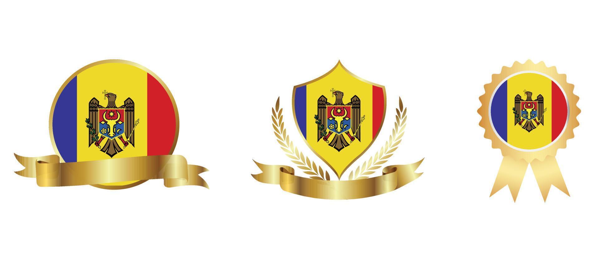 Moldavië vlagpictogram. web pictogrammenset. pictogrammen collectie plat. eenvoudige vectorillustratie. vector