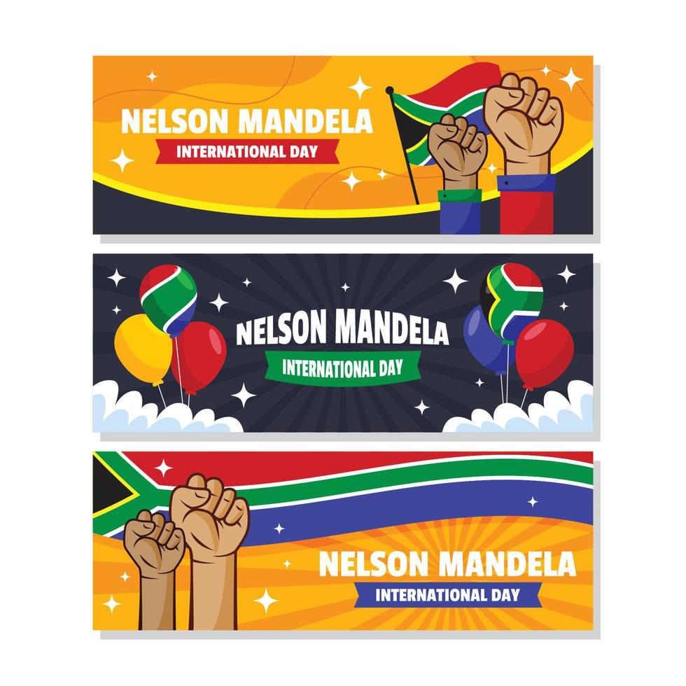 nelson mandela internationale dag banner vector