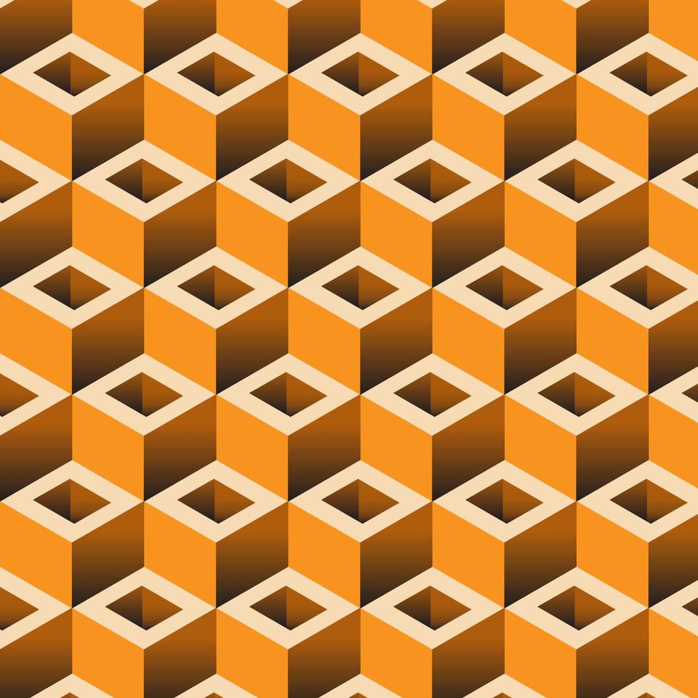 naadloze geometrische 3d patroon oranje kleur vector background