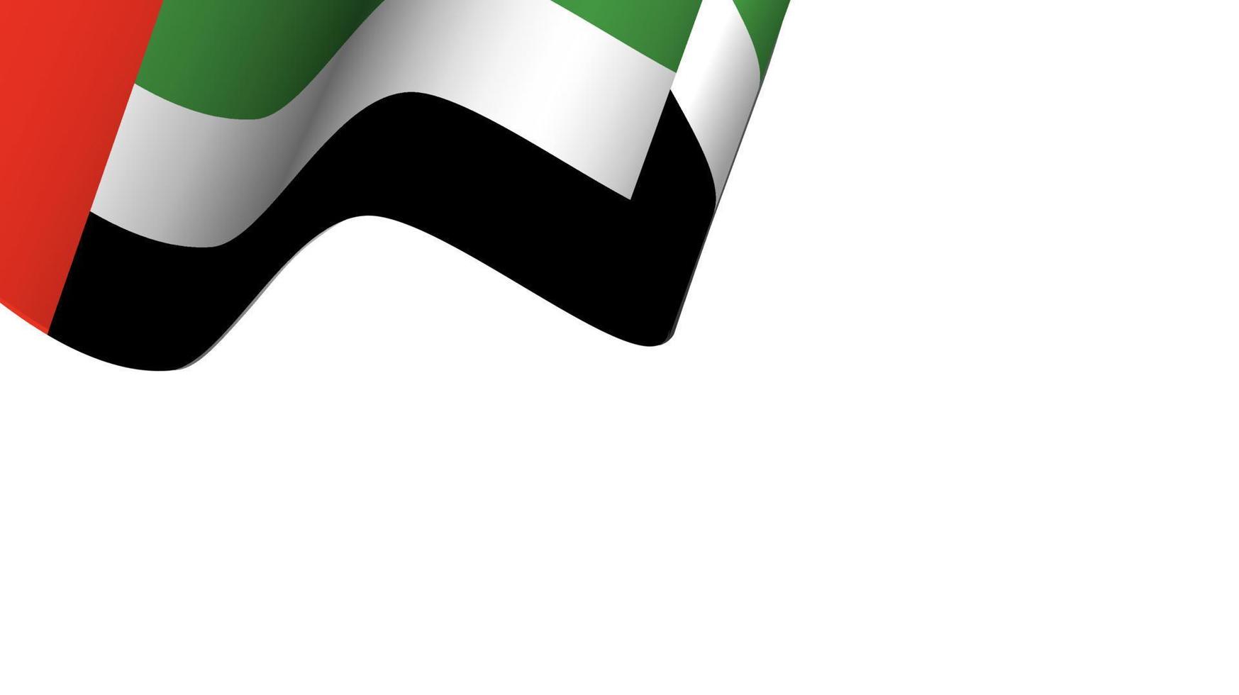 vlag van de verenigde arabische emiraten golf beweging vector illustratie background