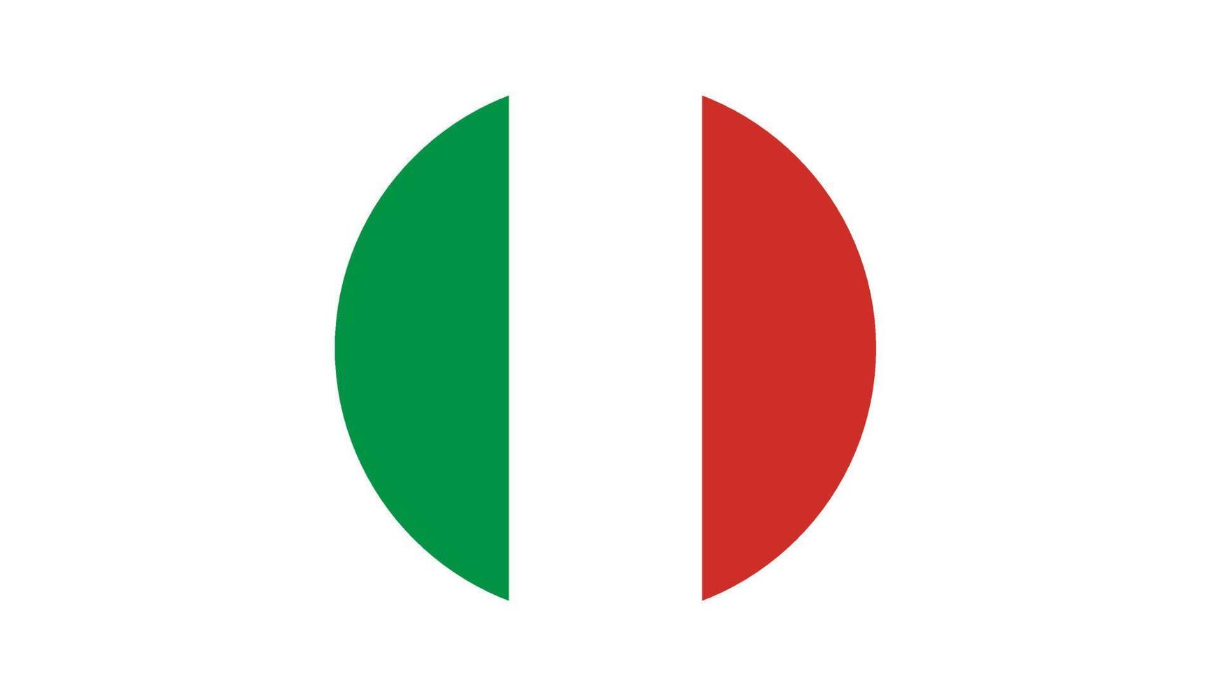 italië vlag cirkel, vector afbeelding en pictogram