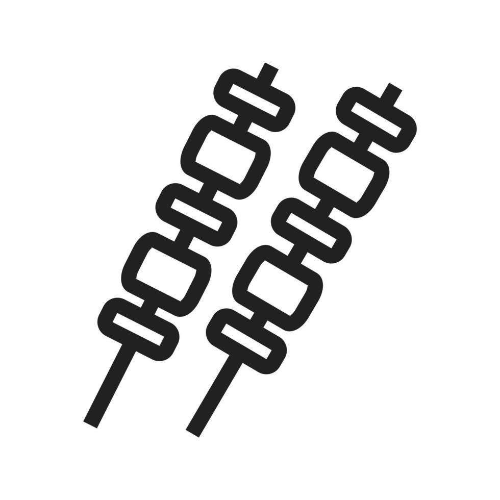 BBQ-stick lijn icoon vector