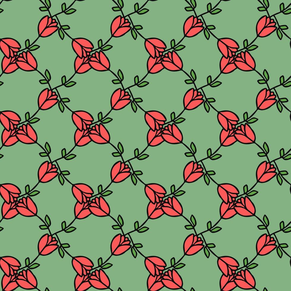 naadloze bloemen vector patroon. gekleurde bloemen achtergrond. doodle moederdag bloemmotief. vintage bloemmotief illustratie