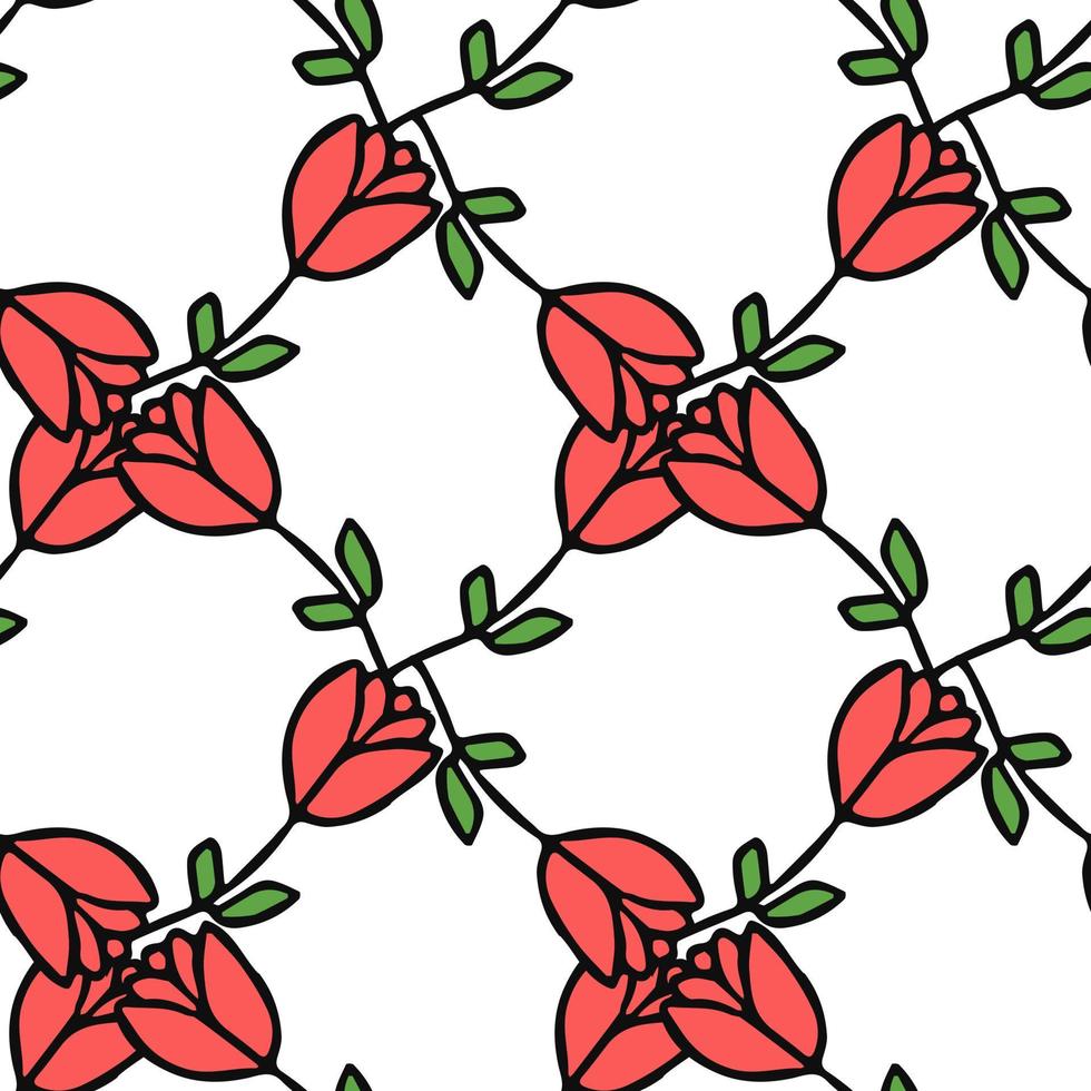 naadloze bloemen vector patroon. gekleurde bloemen achtergrond. doodle moederdag bloemmotief. vintage bloemmotief illustratie