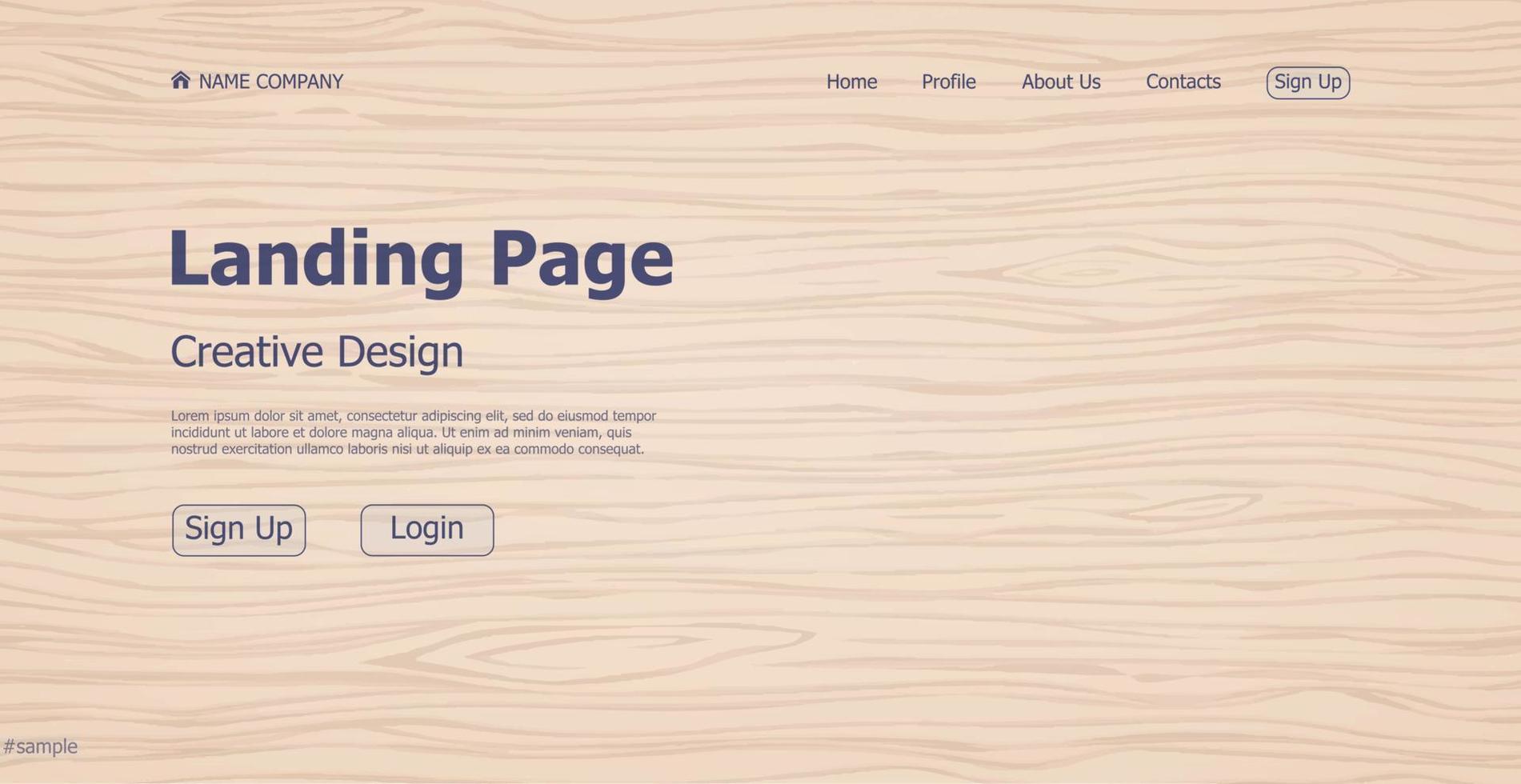 textuur ontwerpconcept houten bestemmingspagina website - vector