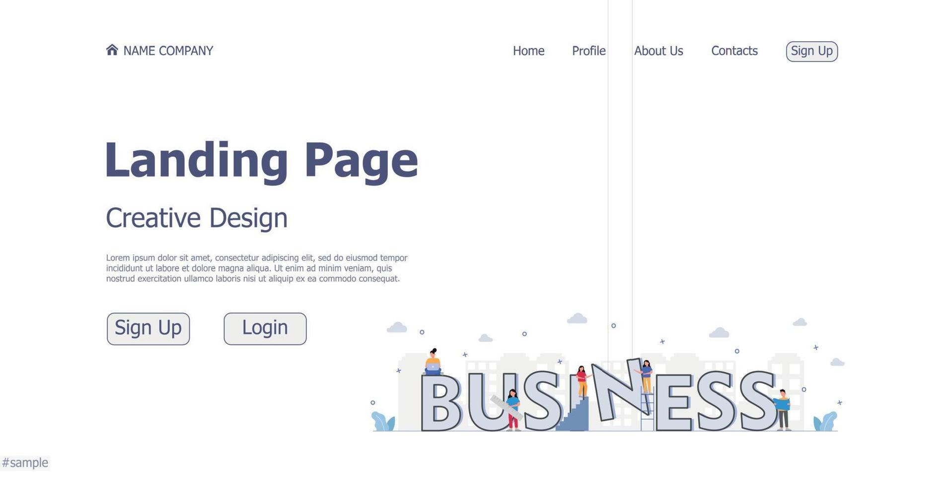 website bestemmingspagina bedrijfsconcept ontwerpconcept - vector