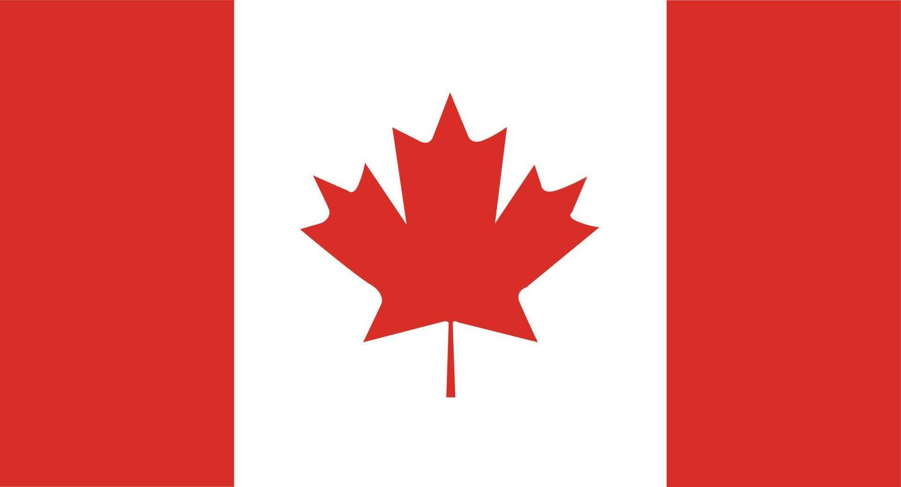 vlag van canada.official verhoudingsdimensie en kleuren. vector illustratie