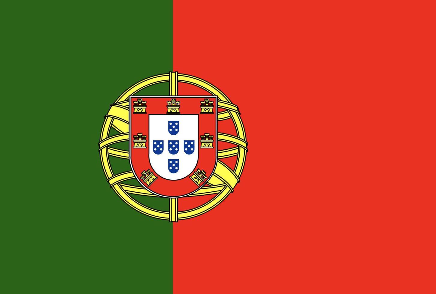 portugal vlag vector in officiële kleur en juiste verhoudingen