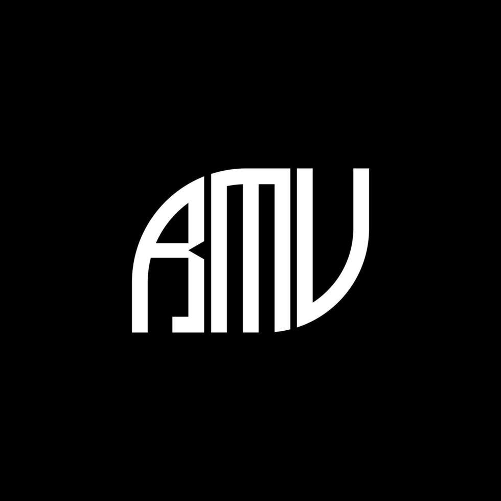 rmv brief logo ontwerp op zwarte achtergrond. rmv creatieve initialen brief logo concept. rmv brief ontwerp. vector