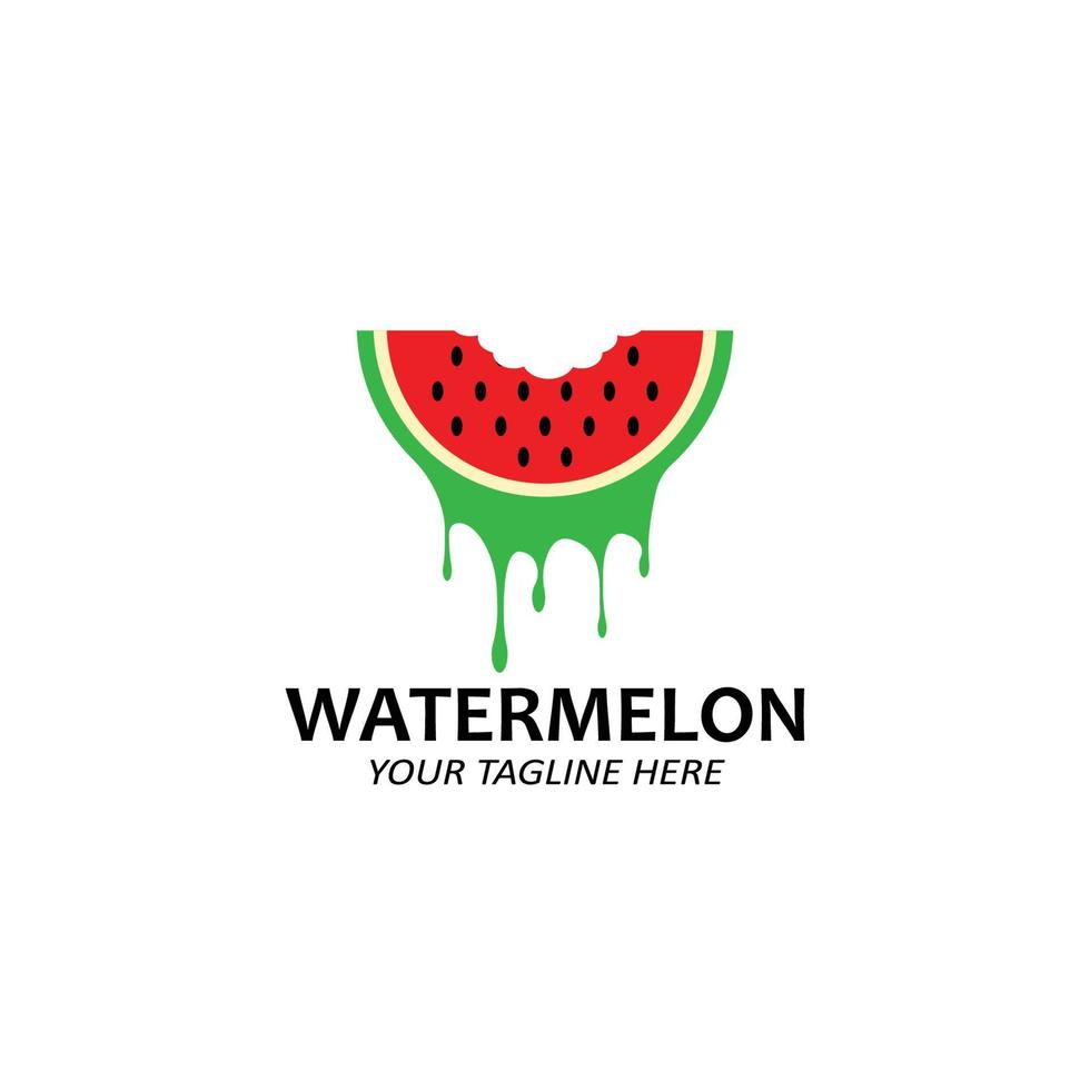 vectorillustratie van vers fruit watermeloen fruit logo rood, verkrijgbaar in de markt, zeefdrukontwerp, sticker, banner, fruitbedrijf vector