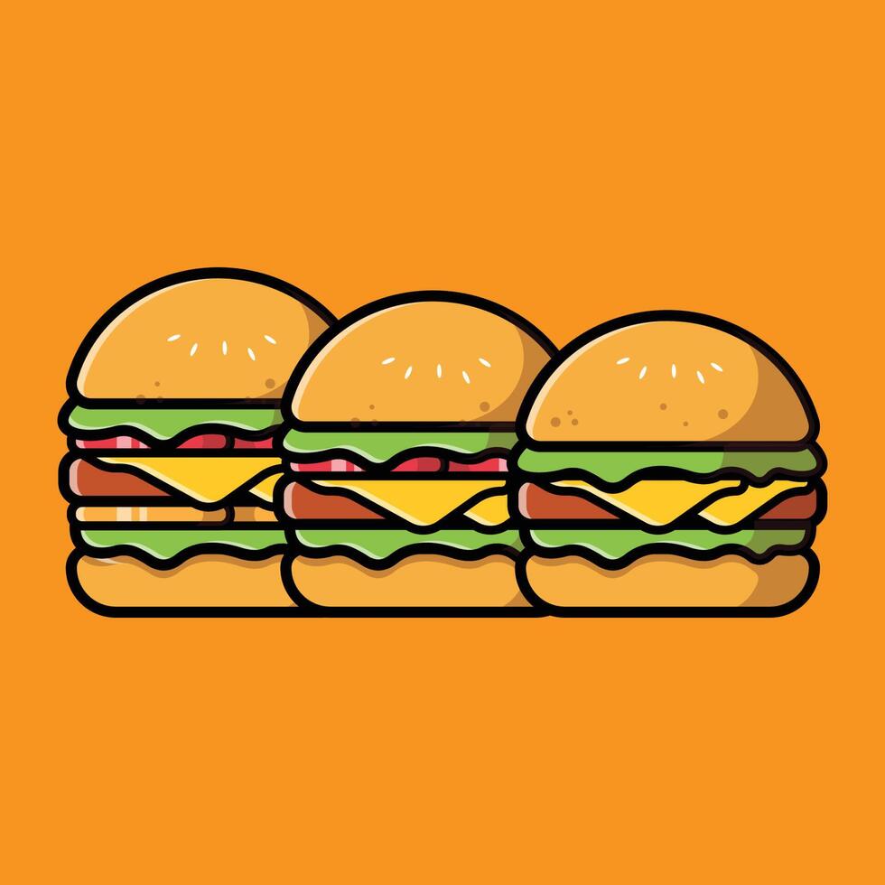 hamburger eten logo vector achtergrondontwerp, gemaakt van brood, groenten en vlees. geschikt voor bedrijven, zeefdruk, stickers, banners, flayers