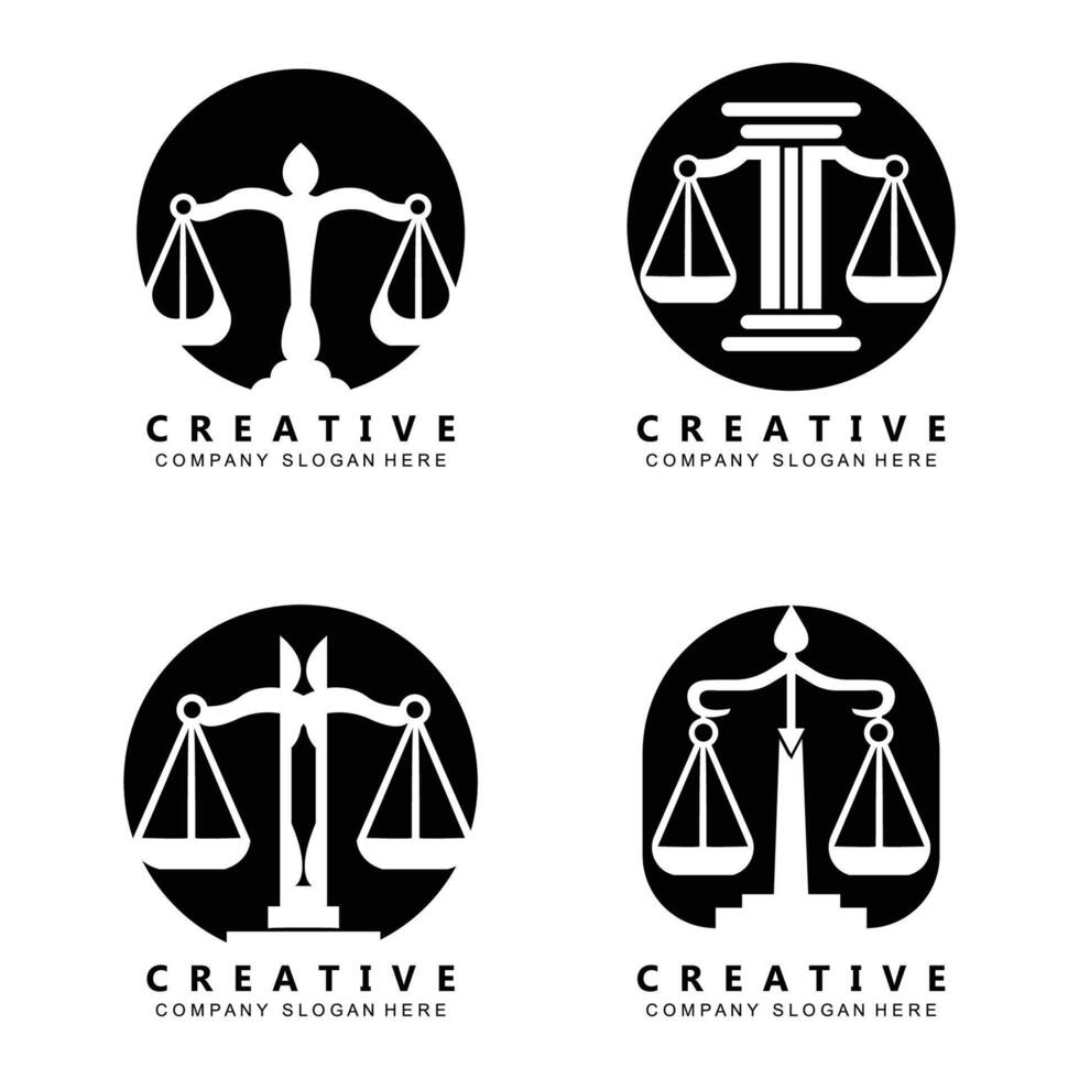 advocaat of justitie wet logo vector ontwerp, pictogram illustratie