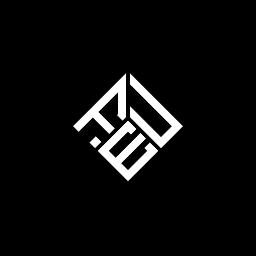 feu brief logo ontwerp op zwarte achtergrond. feu creatieve initialen brief logo concept. feu brief ontwerp. vector