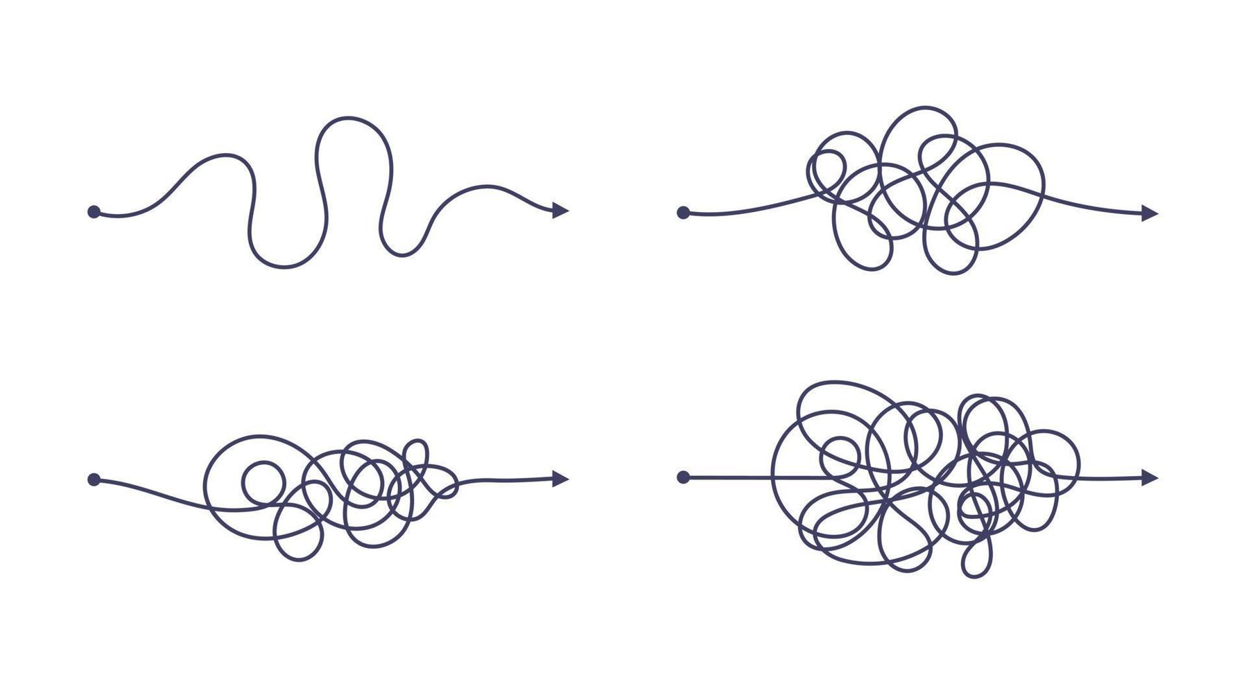 complexe en gemakkelijke eenvoudige manier van begin tot eind vectorillustratiereeks. vector