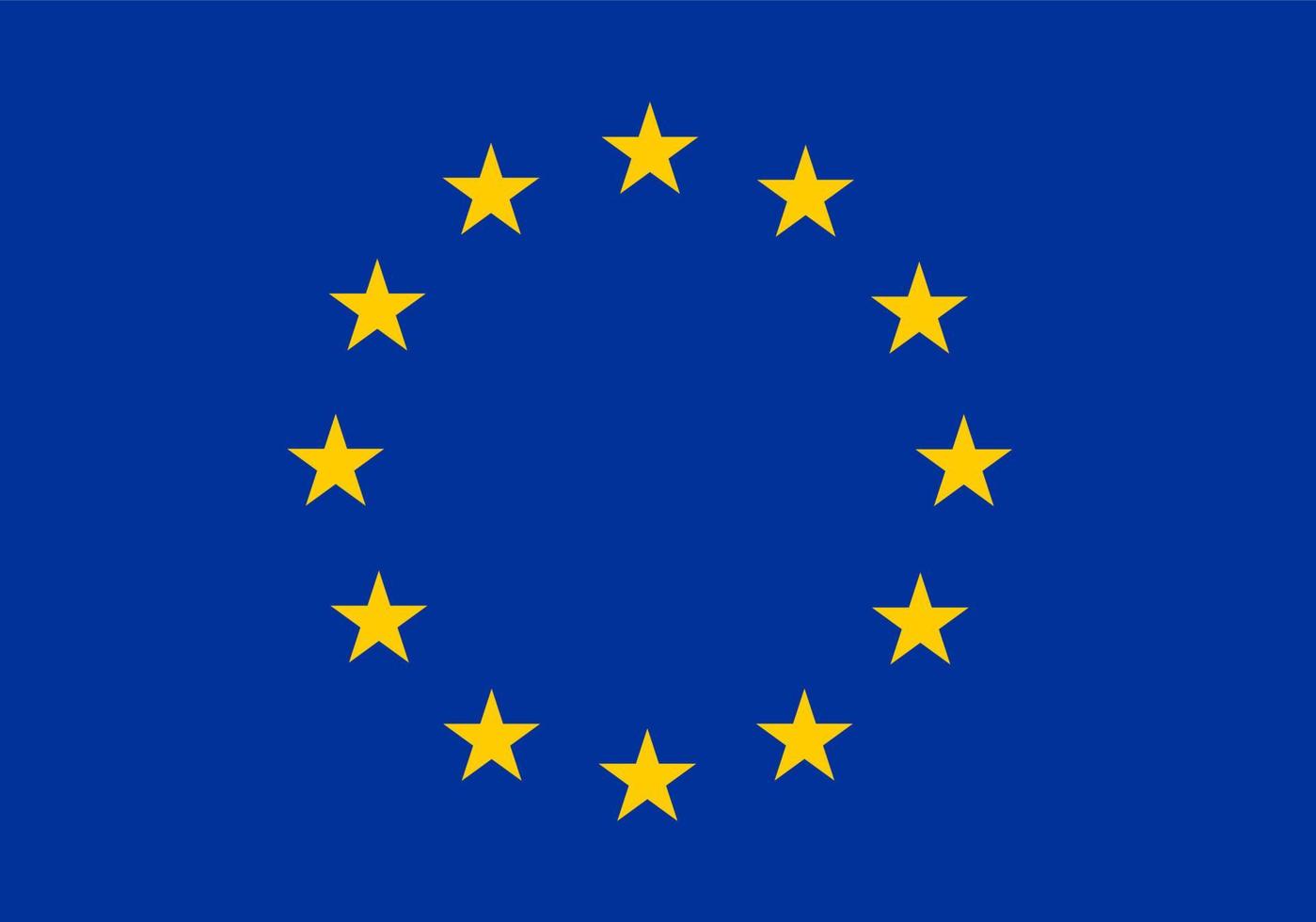 vlag van de europese unie. officiële verhoudingsdimensie en kleuren. vector illustratie