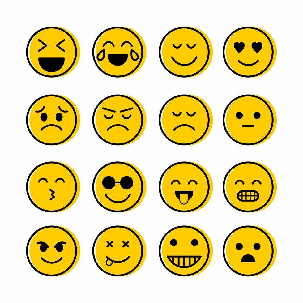 emoji instellen vectorpictogram vector