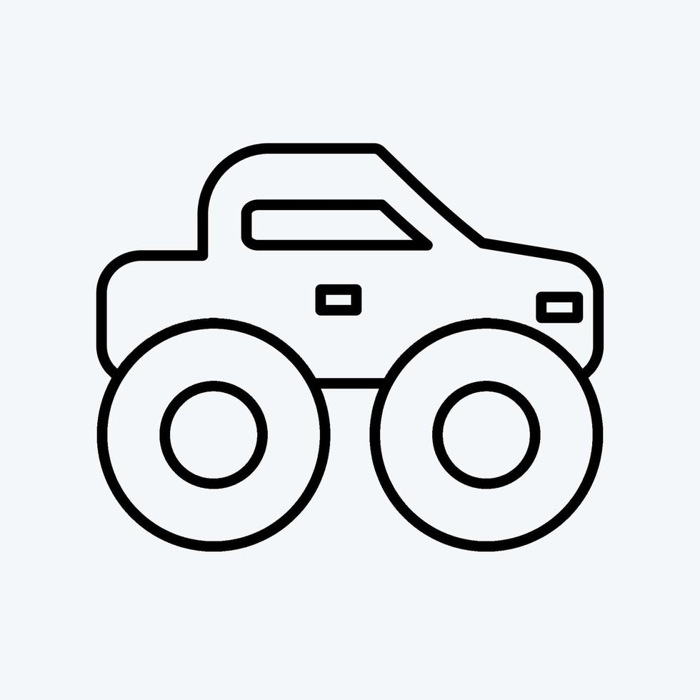 pictogram monstertruck. geschikt voor onderwijs symbool. lijn stijl. eenvoudig ontwerp bewerkbaar. ontwerp sjabloon vector. eenvoudige illustratie vector