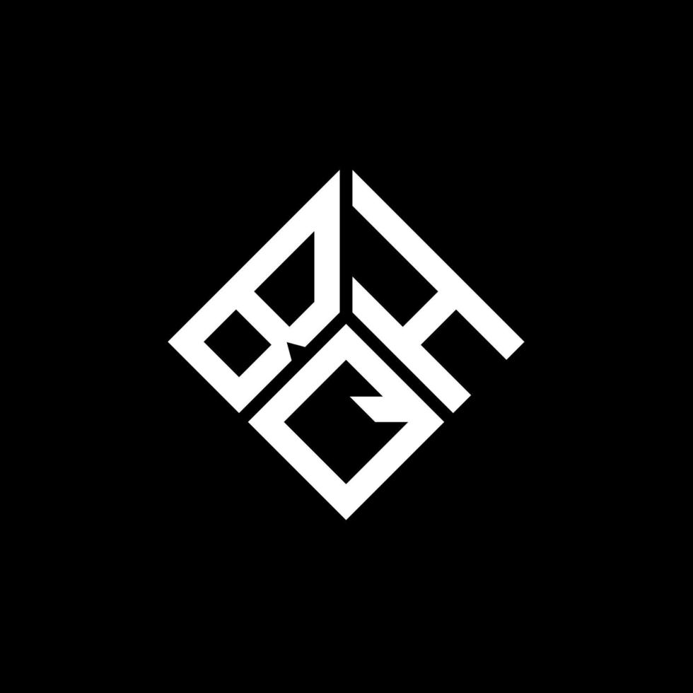 bqh brief logo ontwerp op zwarte achtergrond. bqh creatieve initialen brief logo concept. bqh brief ontwerp. vector