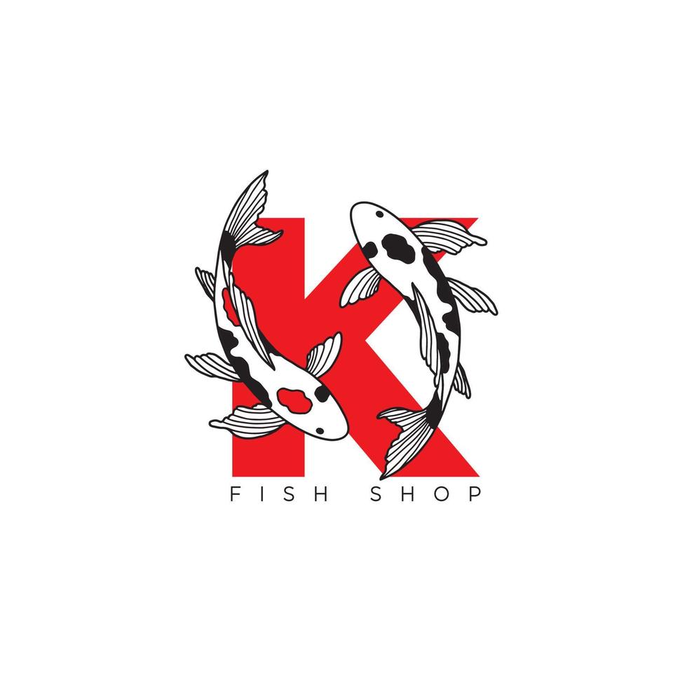 koi vissen logo sjabloon - abstracte ontwerpelementen voor decoratie in moderne minimalistische stijl voor posts op sociale media, verhalen, voor sieraden van ambachtslieden vector