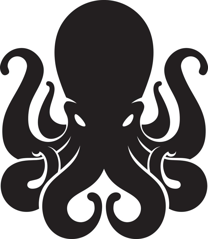 silhouet van een octopus op lichte achtergrond vector