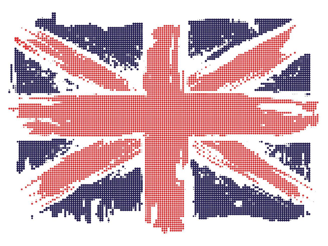 vlag van het verenigd koninkrijk op witte achtergrond vectorillustratie. vector
