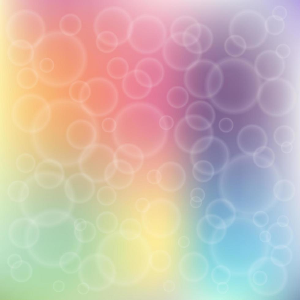 regenboog bokeh. kleurrijke achtergrond met bubbels. ontwerp sjabloon. vectorillustratie. vector