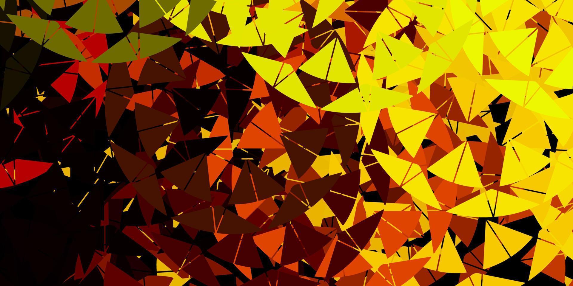 lichtrode, gele vectorachtergrond met driehoeken. vector