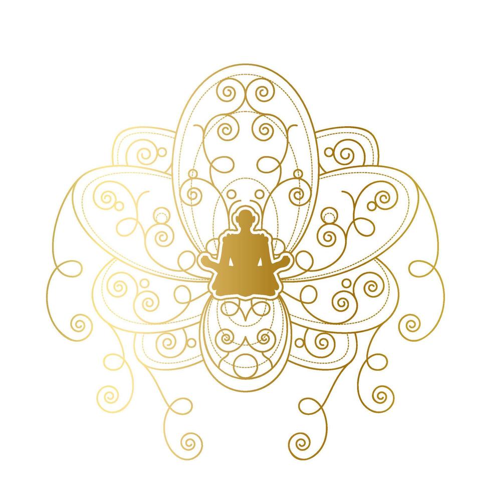 yoga en meditatie labelontwerp, lotus sjabloon vector