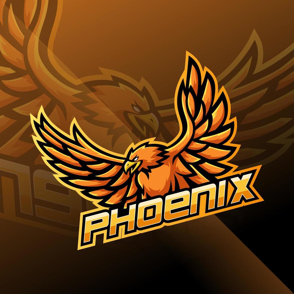 phoenix esport mascotte logo ontwerp vector