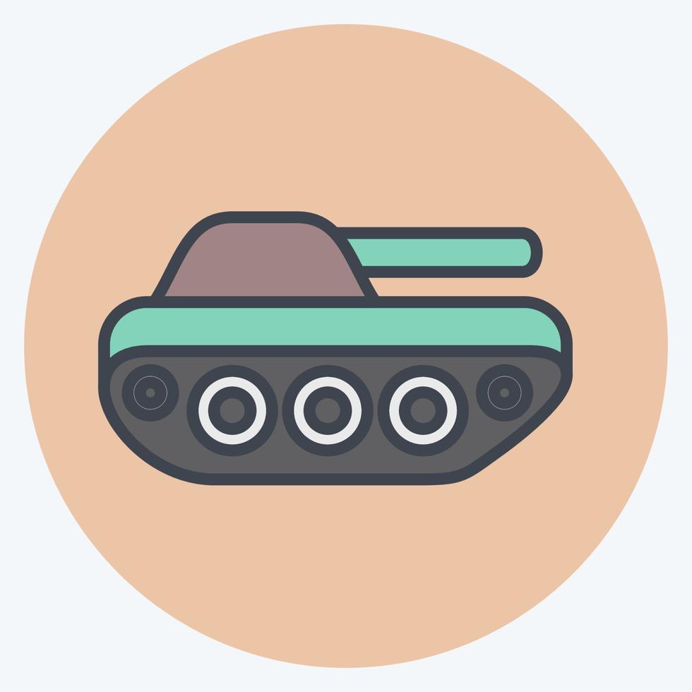 icoon infanterie tank. geschikt voor onderwijs symbool. kleur partner stijl. eenvoudig ontwerp bewerkbaar. ontwerp sjabloon vector. eenvoudige illustratie vector