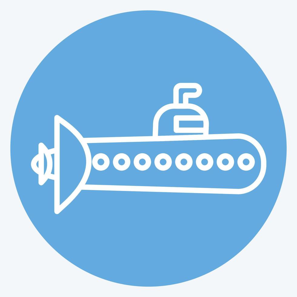 pictogram onderzeeër. geschikt voor onderwijs symbool. blauwe ogen stijl. eenvoudig ontwerp bewerkbaar. ontwerp sjabloon vector. eenvoudige illustratie vector