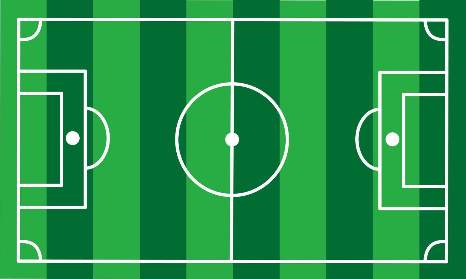 bovenaanzicht van voetbalveld, vectorillustratie. voetbalveld met lijnen en gebieden. vector