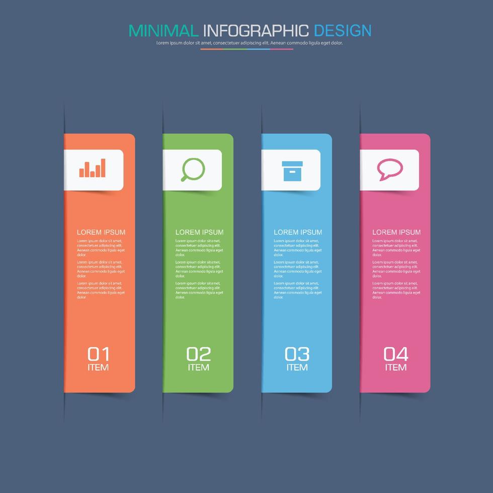zakelijke infographic sjabloon met pictogram, vectorontwerpillustratie vector
