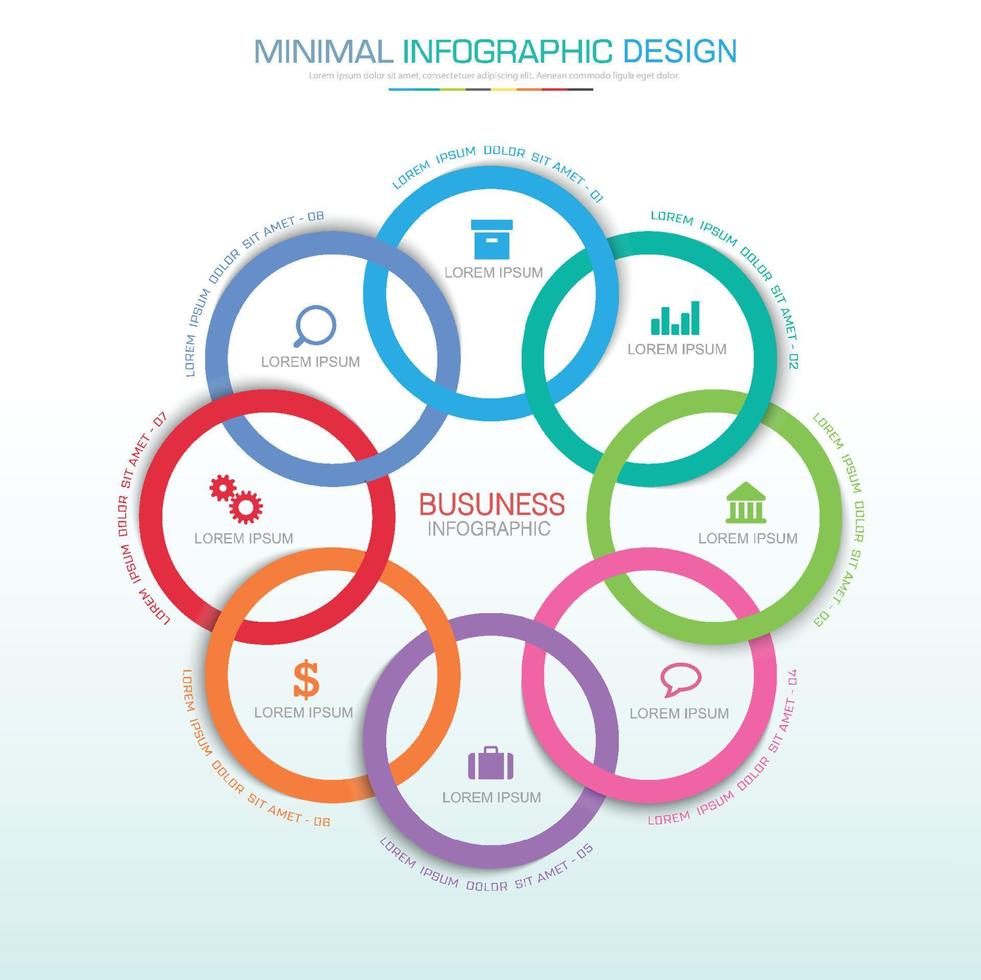 zakelijke infographic sjabloon met pictogram, vectorontwerpillustratie vector
