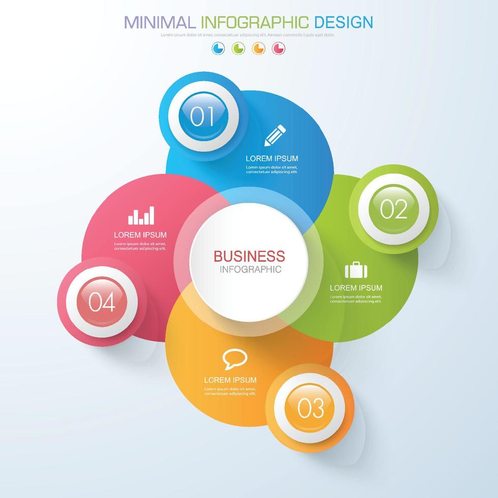 zakelijke infographic sjabloon met pictogram, vectorontwerpillustratie vector