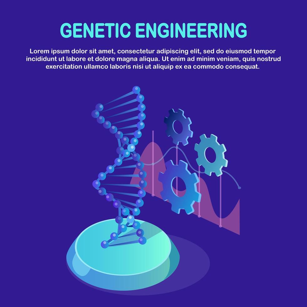 isometrische dna-structuur. wetenschap biotechnologie concept. vector ontwerp