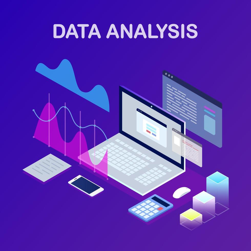 data-analyse. digitale financiële rapportage, seo, marketing. bedrijfsvoering, ontwikkeling. vector ontwerp