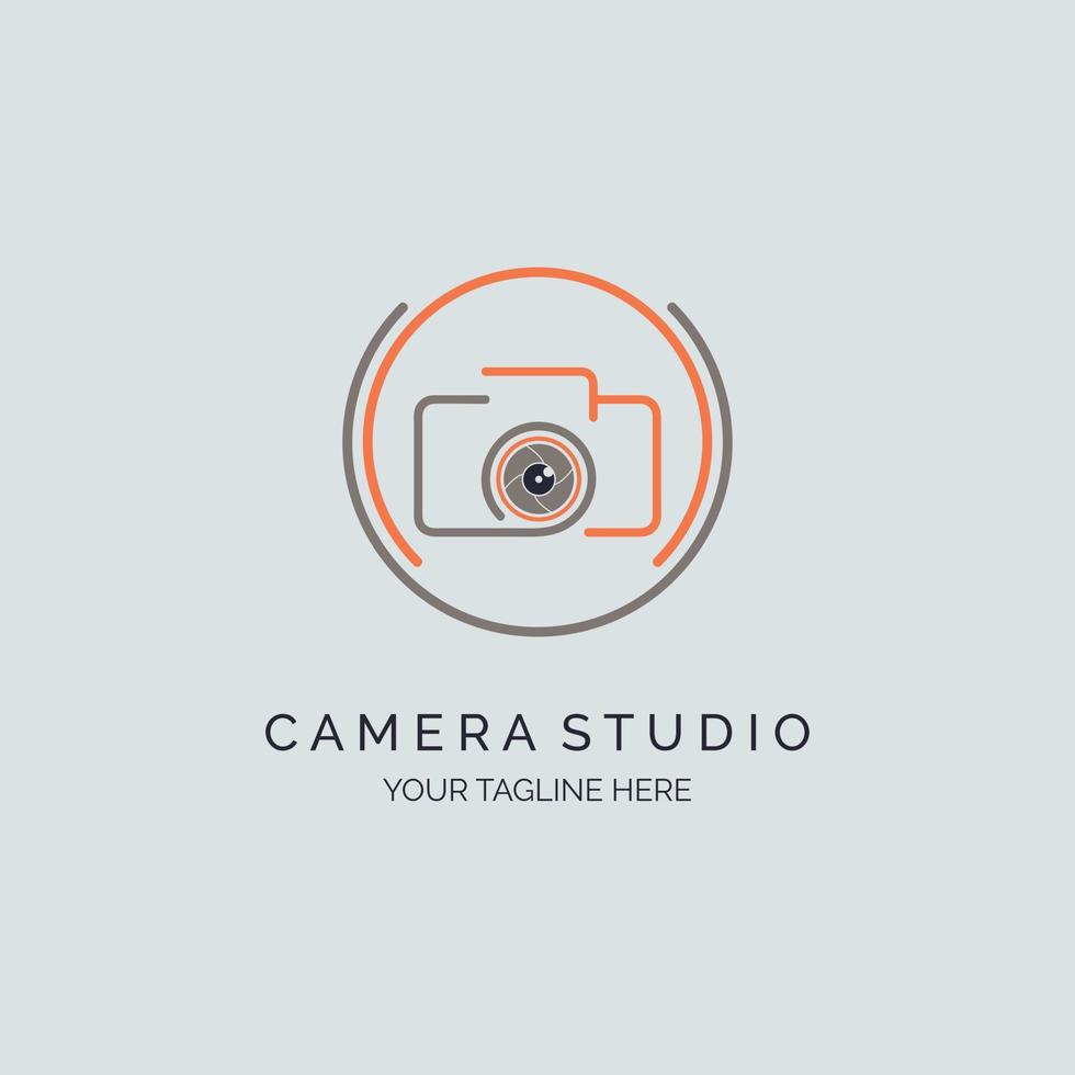 camera lens studio logo ontwerpsjabloon voor merk of bedrijf en andere vector